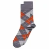 ECCO Socks-Classic Argyle Mid Cut Grey