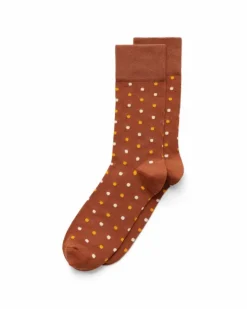 ECCO Socks-Classic Dotted Mid Cut Brown