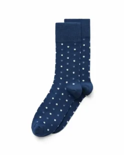 ECCO Socks-Classic Dotted Mid Cut Blue