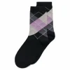 ECCO Socks-Classic Harlequin Mid-Cut Black