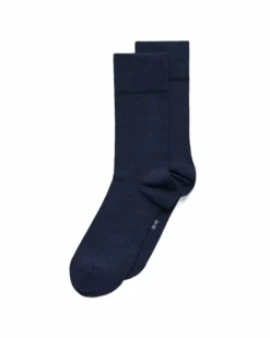 ECCO Socks-Classic Honeycomb Mid Cut Navy