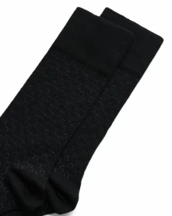 ECCO Socks-Classic Honeycomb Mid Cut Black