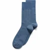 ECCO Socks-Classic Ribbed Mid-Cut Blue