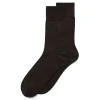 ECCO Socks-Classic Ribbed Mid-Cut Brown