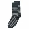 ECCO Socks-Classic Stripe Mid Cut Grey