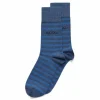 ECCO Socks-Classic Stripe Mid Cut Blue
