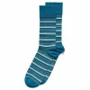 ECCO Socks-Classic Striped Mid Cut Blue
