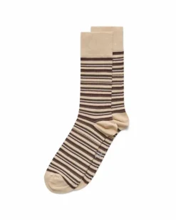 ECCO Socks-Classic Striped Mid Cut Blue