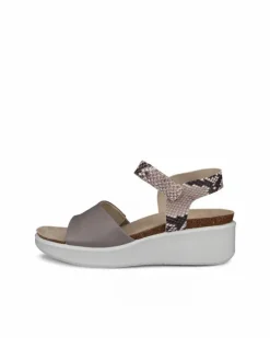 ECCO Sandals-FLOWT WEDGE CORK Grey