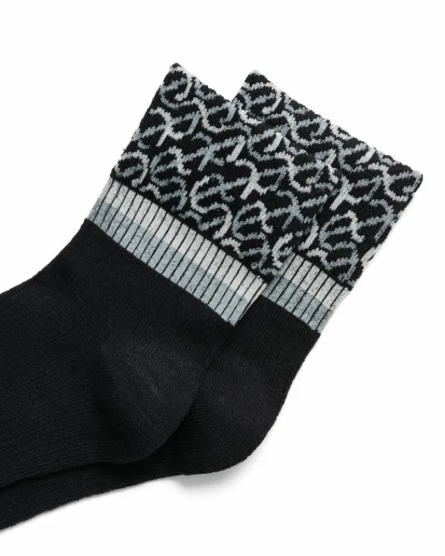 ECCO Socks-Vibe Wave Ankle-Cut Black