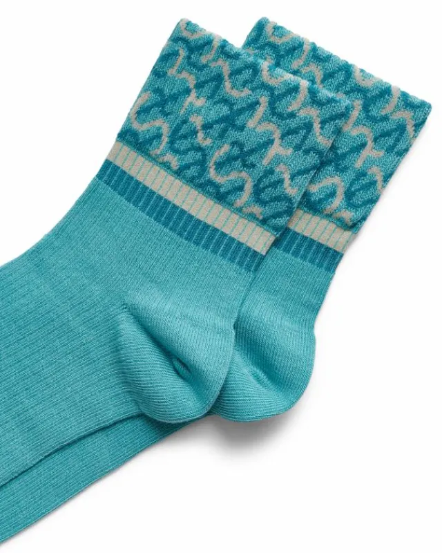 ECCO Socks-Vibe Wave Ankle-Cut Blue