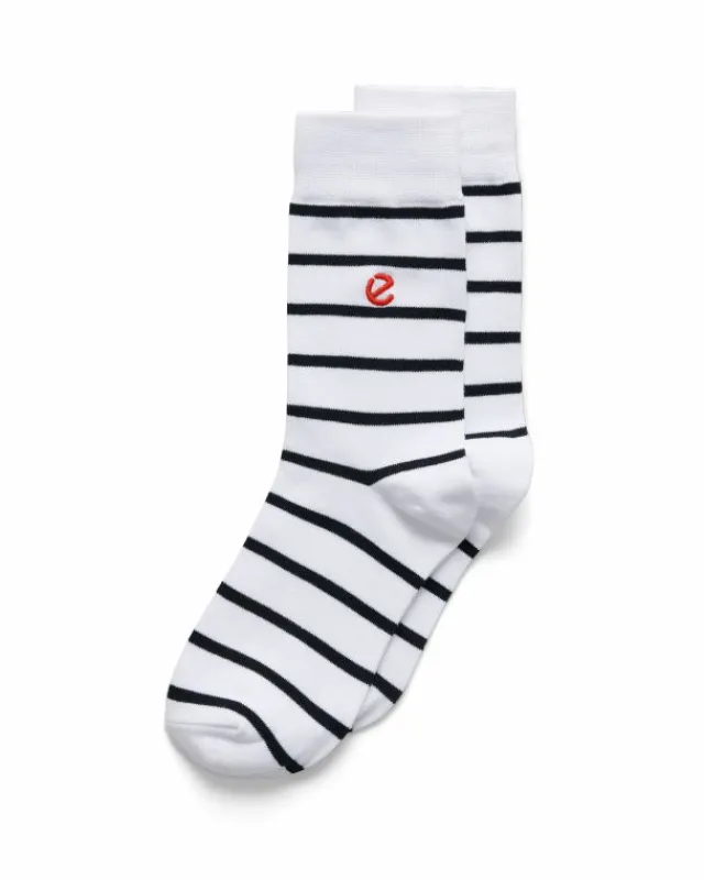 ECCO Socks-Women Classic Striped White